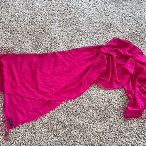 Vibrant Pink Jersey Knit Scarf with Ruched Detail